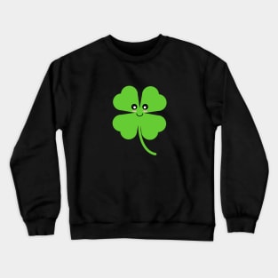 Cute Lucky Shamrock in Black Crewneck Sweatshirt